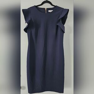 Calvin Klein Navy Dress with Gold Zipper
